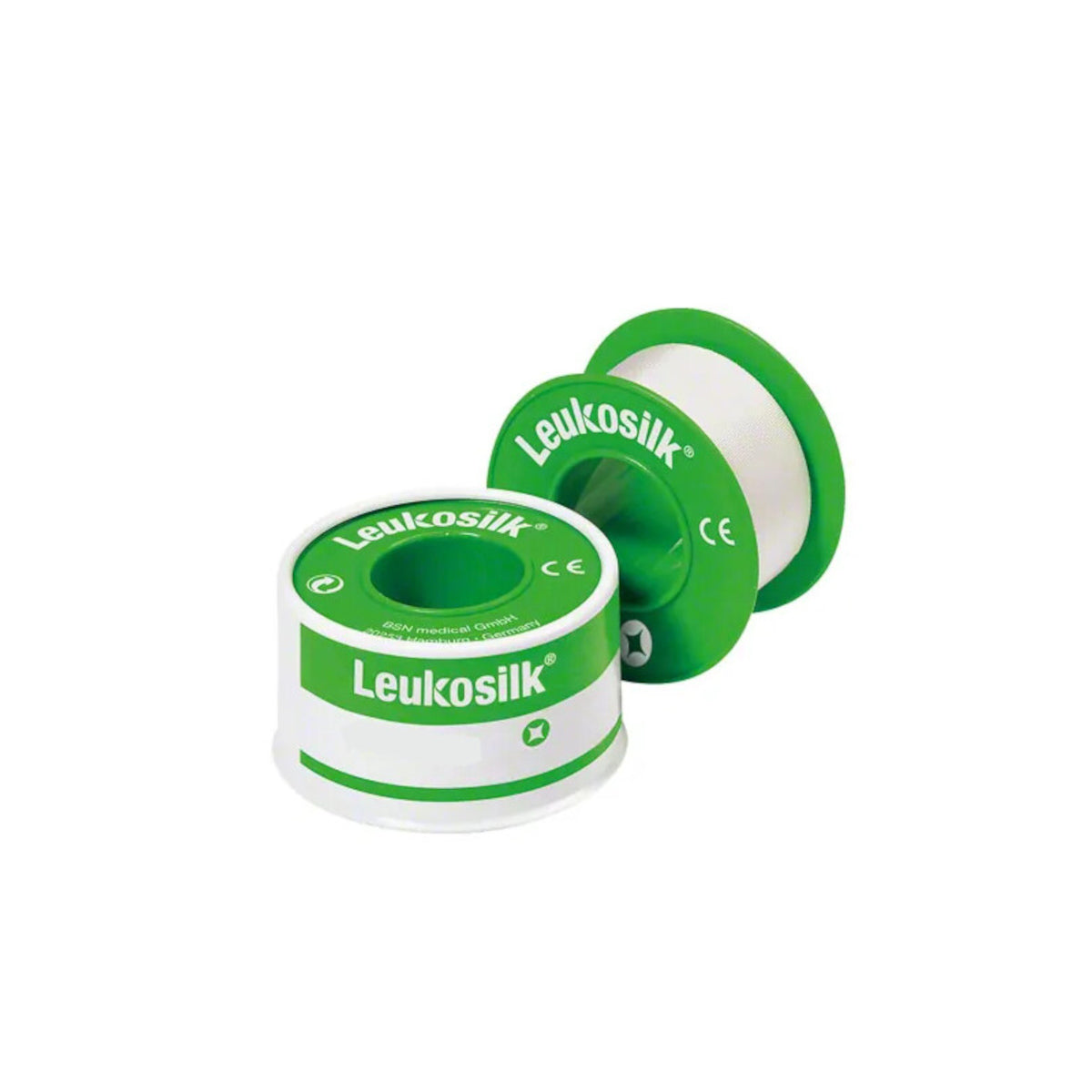 Leukosilk m. Schutzring, 1,25cm x 5m